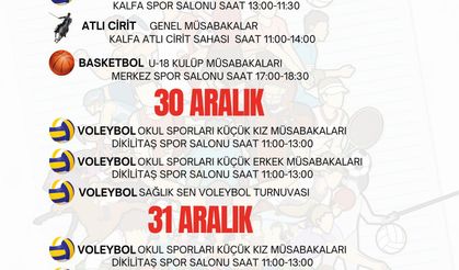Uşak’ta Spor Heyecanı: 26-31 Aralık Faaliyet Programı Açıklandı