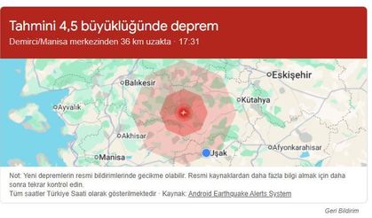 Demirci'deki deprem Uşak’ta hissedildi
