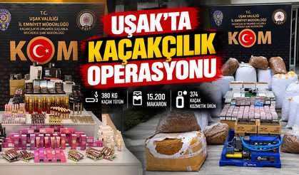 Uşak’ta Kaçakçılık Operasyonu: İş Yeri, Depo ve Eve Eş Zamanlı Baskın
