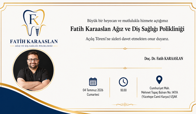 Fatih Karaaslan Ağız ve Diş Sağlığı Merkezi açılıyor
