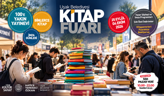 Uşak Belediyesi Kitap Fuarı 25 Eylül'de kitap dostlarına kapılarını açacak