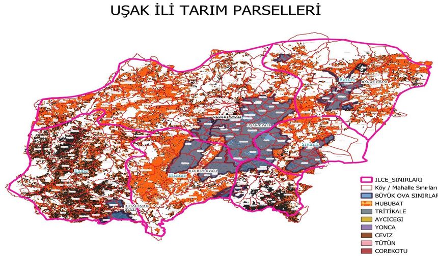 Uşak İl Tarım ve Orman Müdürlüğü, 2024 Ürün Desen Haritasını Yayınladı