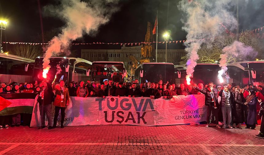 Uşak’tan İstanbul’a: Gençler, Gazze İçin Yola Çıktı