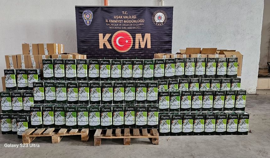 Uşak’ta karışımlı zeytinyağı operasyonu