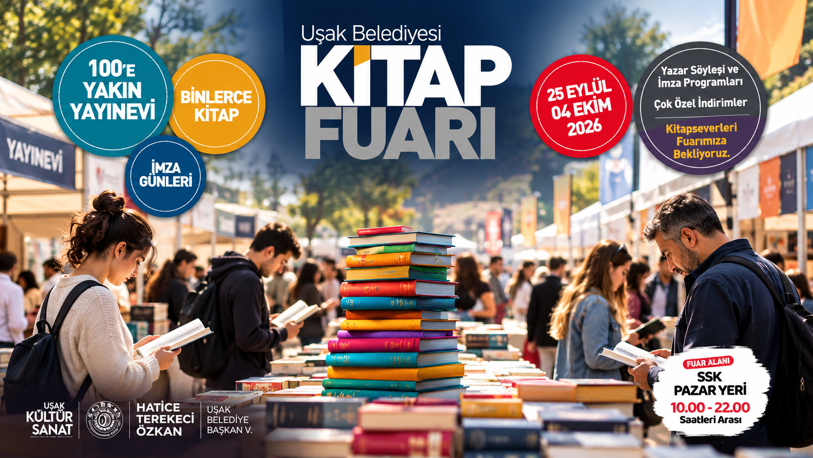 Uşak Belediyesi Kitap Fuarı 25 Eylül'de kitap dostlarına kapılarını açacak