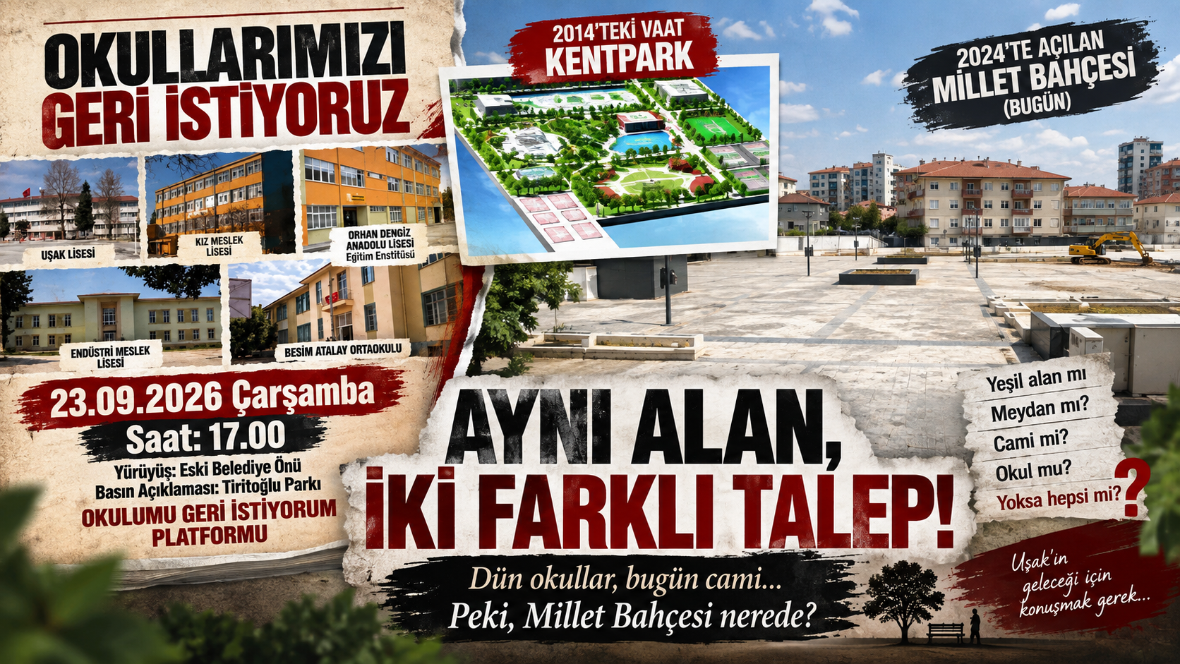 Millet Bahçesine Cami Olmasın, Peki Yeniden Okul?